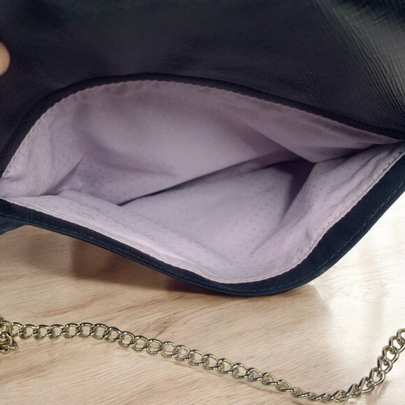 Samsonite Black RFID-Protected Nylon Travel Purse Chain Strap Black & Gold - Picture 11 of 12